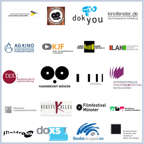 Logos aller Förderer von Film+Schule in einer Collage.